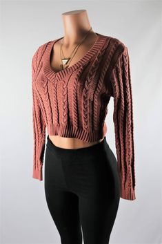 Size: L, Color: Mauve Sleeve Crop Sweater, Sweater Grey, Crop Sweater, Long Sleeve Crop, Cropped Sweater, Black Long Sleeve, Grey Sweater, Sunnies, Sweater Top