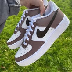 Nike Af1 Custom, Brown Theme, Diy Sneakers, Nike Boots, Air Shoes