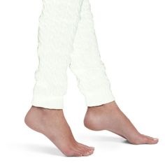 Slip On A Warm Style Throwback With These Soft Cable Legwarmers. Plush Fabric And A Ribbed Top And Bottom Help Keep These Winter Staples In Place. Cold-Weather Leg Warmer Cable-Knit Design Knee Length Cozy Cream Fitted Leg Warmers, Cozy Fitted Cream Leg Warmers, Cozy White Leg Warmers, Cozy Comfortable White Leg Warmers, Cozy Fitted White Leg Warmers, Backseam Tights, Winter Staples, Gray Tights, Feet Pillow