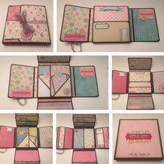 many different pictures of notebooks and papers