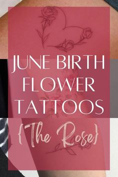 the back of a woman's shoulder with flowers on it and text that reads june birth