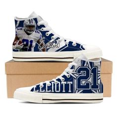 Ezekiel Elliott Mens High Top Sneakers High Top Easy 30 day return policy Mens High Top Sneakers, Women High Top Sneakers, Sneakers High Top, High Tops Women, Men's High Top Sneakers, Ezekiel Elliott, Dak Prescott, Mens High Tops, High Top Shoes