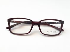 Versace Eyeglasses burgundy women men rectangle acetate Italy  mod.3174 NEW Versace Eyeglasses, Dark Burgundy, Deep Burgundy, Versace, Temple, Italy