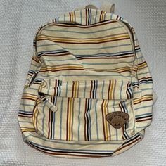 Mini Billabong Backpack, Cream And Colorful Stripped. Never Used, Without Tags Coconut Jansport Backpack Aesthetic, School Backpacks Highschool, Beachy Backpack, Billabong Backpack, Boho Backpack, Aesthetic Backpack, School Things, Coastal Cowgirl, Stockholm Fashion