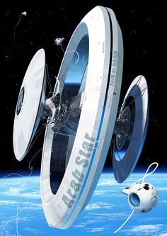 an artist's rendering of a space station in orbit