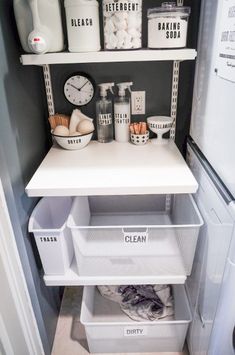 an organized pantry with lots of items on the shelves