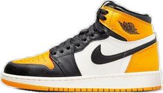 Yellow Logo Sneakers For Streetwear, Yellow Sneakers With Logo For Streetwear, Casual Yellow Sneakers With Logo, Air Jordan 1 Retro High Og, Air Jordan 1 Retro High, Yellow Accents, Air Jordan 1 Mid, Air Jordan 1 Retro, Jordan 1 Mid