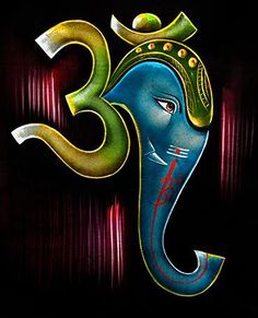 an artistic painting of the hindu god ganesh