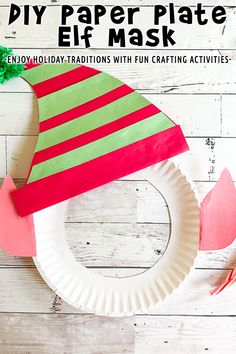 paper plate elf hat craft for kids to make