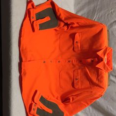 Ll Bean Mens Orange Outdoor/Hunting Shirt Washed But Never Worn Color Orange Size Xl Regular Smoke Free Home Orange Long Sleeve Shirt With Pockets, Orange Workwear Top With Pockets, Patagonia Shirts, Carhartt Shirts, Outdoor Hunting, Outdoor Shirt, Button Down Shirt Mens, Hunting Shirts, Levi Jeans 501