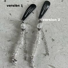 - glass beaded hair clips  - various glass beads and a chain attached to a hair clip !! Beaded Clips, Bead Hair, Beaded Hair Clips, Bead Hair Accessories, Beaded Hair, Crimping Pliers, Hair Chains, Crimp Beads, Hair Beads