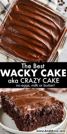 the best chocolate wacky cake aka crazy cake no eggs, milk or butter?