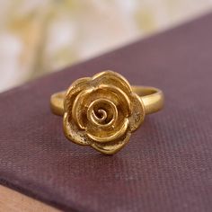 Rose Ring in Brass, Rose Ring for Women, Flower Ring, Rosebud Ring, Floral Ring, Rose Jewelry, Dainty Ring, Romantic Gift For Her Size:- All Size Available In Variation Metal:- Brass MUST READ....👇 5 stars is my shop's priority. So contact me before leaving any negative review. I am here only for my dear customers. it is poor Etsy manners to Leaving a negative review without conversation with your seller. If you are not satisfied with my jewelry, then please contact me, I will solve your problem. ❥ Customers' satisfaction is our biggest priority, please contact us with any questions/queries for future or existing orders, and we will do our best to make sure you are happy with your order. ❥Please make sure to add the correct address during checkout. You can return your purchased item withi Adjustable Gold Ring With Rose Design, Gold Flower Ring For Valentine's Day, Gold Flower Rings For Valentine's Day, Adjustable Flower Ring For Valentine's Day Wedding, Gold Promise Rings With Rose Design, Rose-colored Promise Rings With Rose Design, Valentine's Day Gold Flower Ring, Adjustable Rose Design Flower Ring For Anniversary, Adjustable Rose Flower Ring For Anniversary