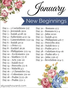 the new beginnings calendar for january