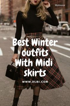 A Line Midi Skirt Outfit, Skirt Winter Outfit, Winter Outfits Ideas, A Line Midi Skirt, Perfect Winter Outfit