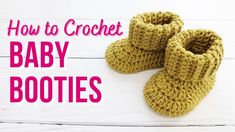 crochet baby booties with text overlay how to crochet baby booties