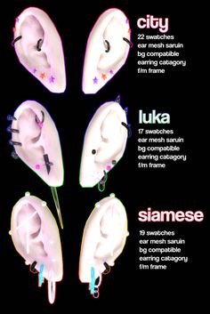 four different types of earplugs are shown in this graphic above the description