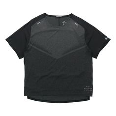 AS M NK RN DVN TECHKNIT ULTRA BLACK SMOKE GREY DA1299-010 Functional Black Stretch T-shirt, Nike Black Athleisure T-shirt, Technical Black Workout T-shirt, Black Crew Neck T-shirt For Running, Black Breathable Short Sleeve Tops, Nike Functional Breathable Tops, Functional Nike Breathable Tops, Black Technical Workout T-shirt, Black Go-dry T-shirt For Streetwear