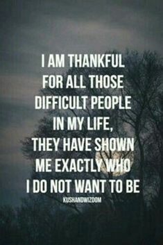 the words i am grateful for all those difficult people in my life they have shown me exactly who i do not want to be