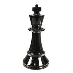 a black chess piece on a white background