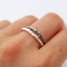 Twig ring sterling silver willow branch ring by LucieVeilleux Twig Ring, Nature Inspired Rings, Branch Ring, Clay Inspiration, Bar Studs, Second Weddings, Metal Clay, One Ring, Favorite Rings