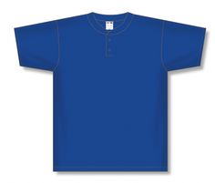 Colors: Royal Blue Fabrics: Dryflex Features: 2 Button Moisture Wicking Sizing: BA1347-002 Blue Short Sleeve T-shirt With Buttons, Blue T-shirt With Button Closure And Crew Neck, Casual Blue T-shirt With Buttons, Blue Crew Neck T-shirt With Buttons, Classic Blue Plain Top, Blue Fabrics, Baseball Jersey, Baseball Jerseys, Blue Fabric