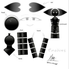 the instructions for how to make an origami doll with eyes, nose and hands