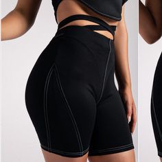 New In Black Size Small Stay On-Trend While You're On The Go In Our Marianna Panelled Ponti Bike Shorts. Designed In A Stretchy Jersey Fabric, Cross Over Waistband And Structured Panelling, It Will Give That Much More Shape To Your Waist And Hips. Wear With Oversized Outerwear, A Crop Top And Perspex Heels To Create A Vibe. Model Is 166cm And Is Wearing A Size S Length: 42cm 50% Rayon, 40% Nylon, 10% Elastane Machine Wash Cold Wash With Like Colours Exclusively Designed In Au Trendy Black Biker Shorts For Streetwear, Trendy High Waist Black Activewear, Trendy Black High-waisted Activewear, Black Knee-length Biker Shorts For Summer, Trendy Black Shorts For Workout, Black Biker Shorts For Spring Streetwear, Trendy Black Short-length Activewear, Trendy Black Biker Shorts, Black Mid-thigh Biker Shorts For Night Out