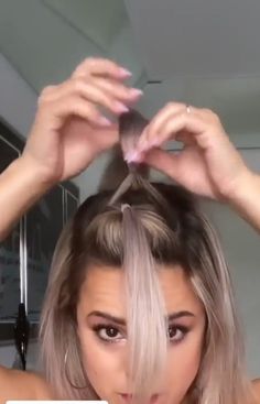 Wow!! 😍🥰 Follow @hairs.diy to get more hair style ideas and learn simple beautiful hair styles 💓 . @katyguerralitfromwithin… | Instagram Short Hair Hacks, Greasy Hair, Hairdos For Short Hair, Peinados Fáciles Para Cabello Corto, Cute Hairstyles For Short Hair, Hairstyles Braids, Short Hairstyle