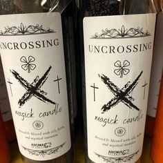 two bottles of uncrossing next to each other