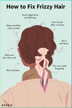 Professional hairstylists share their tips for how to air-dry thick, frizz-prone hair. Click inside to learn more. Frizzy Hair Tips, Haut Routine, Dry Frizzy Hair, Healthy Hair Tips, Curly Girl Method, روتين العناية بالبشرة, Curly Hair Routine, Curly Hair Care, Frizzy Hair