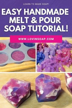 the instructions for how to make soaps with homemade handmade melt and pour soap