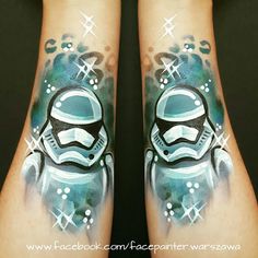 Stormtrooper arm design, face painting, Katarzyna Zielinska Festival Facepainting, Star Wars Face Paint, Monster Face Painting, Face Painting For Boys, Arm Painting, Star Wars Bb8, Star Wars Design, Face Paints, Design Makeup