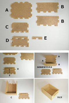 the instructions for how to make an origami box with perforated paper