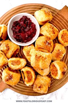 cranberry sauce and puff pastry on a plate