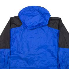 Item is in good used condition. >Size: L >Armpit To Armpit: 26" >Armpit To Cuff: 22" >Collar To Hem: 32" Blue Windproof Nylon Outerwear, Waterproof Blue Nylon Outerwear, Urban Blue Nylon Outerwear, Blue Nylon Outerwear With Adjustable Hood, Blue Nylon Techwear Outerwear, Urban Blue Windbreaker With Adjustable Hood, Blue Long Sleeve Weatherproof Windbreaker, Weatherproof Blue Outerwear For Streetwear, Blue Techwear Windbreaker For Winter