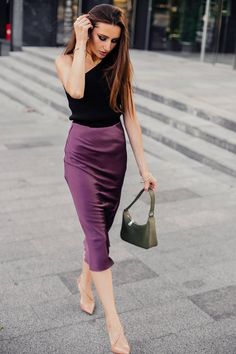 Satin Skirt Slip Silk Skirt Purple 100 %real Silk Slip Midi - Etsy Purple Slip Skirt Outfit, Bias Cut Midi Skirt For Party, Chic Bias Cut Midi Skirt, Chic Silk Pencil Skirt For Night Out, Elegant Purple Skirt For Night Out, Silk Pencil Skirt For Night Out, Purple Silk Skirt Outfit, Elegant Purple Midi Skirt, Chic Purple Evening Skirt