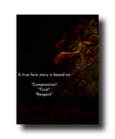 a book cover with the words, a true love story is based on commisie trust respect