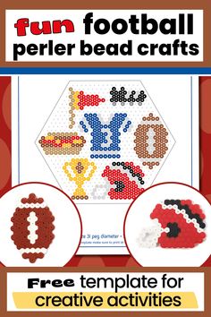 a cross stitch pattern with the text fun football perler bead crafts free template for creative activities