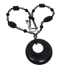 Black Glass Beaded Necklaces With Colorful Beads, Black Glass Beaded Necklace With Colorful Beads, Black Glass Beaded Jewelry, Bohemian Jewelry With Black Beads, Round Shape, Bohemian Jewelry With Black Round Beads, Bohemian Jewelry With Black Beads, Bohemian Black Beaded Jewelry, Black Glass Jewelry With Large Beads, Amber Round Beaded Jewelry