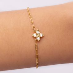 Material: gold plated brass, crystals Length: 7" + 1.5" extension IMPORTED Gold Plate, Plating, Brass, Bracelet, Crystals, Gold