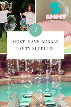 Are you ready to throw the most bubble-tastic party? You'll need more than just a bottle of soap and some wands - here are 7 must-have supplies for an unforgettable Bubble Party! Get ready for epic fun! Bubble Theme First Birthday Party, Bubble Baby Shower Ideas, Bubble Party Ideas Kids, Bubble Birthday Party Ideas, Bubble Party Ideas, Bubble Theme Party, Bubble Themed Birthday Party, Bubble Party Theme, Undersea Party