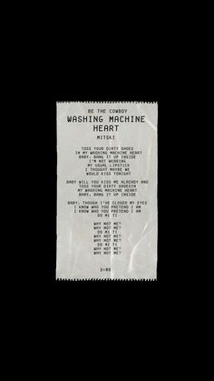 a ticket for the washington machine concert