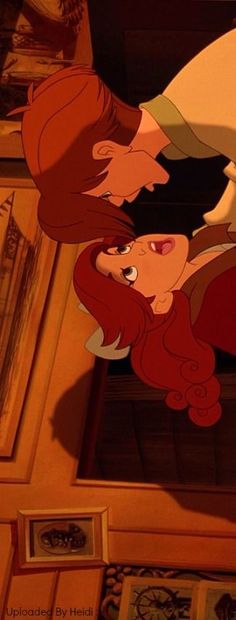 ariel from the little mermaid looking up at something