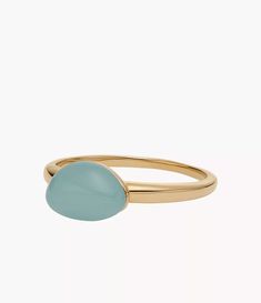 This gold-tone ring features an organic-shaped mint green sea glass. Green Sea, New Years Sales, Skagen, Color Stories, Fashion Colours, Organic Shapes, Gold Material, Sea Glass, Mint Green