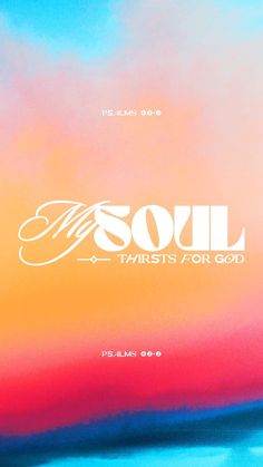 a poster with the words soul and an orange, blue, yellow and pink background