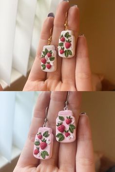 there are two pictures of strawberrys on these earrings