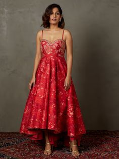 Buy RI.Ritu Kumar Red Kylie Floral Dress (M) Online Nykaa Fashion, Anarkali Dress Pattern, Ritu Kumar, Traditional Indian Dress, Indian Dresses Traditional, Traditional Indian Outfits, Designer Party Wear Dresses