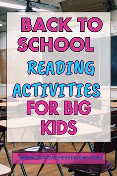 the back to school reading activities for big kids