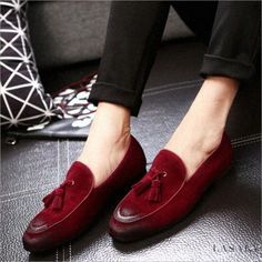 Lasaky - Tassel Loafers: Slip-on Suede Casual Shoes Leather Shoes Men Formal, Men Suede, Men Formal, Suede Tassel, Men Loafers, Elegant Shoes, Tassel Loafers, Casual Loafers, Driving Shoes